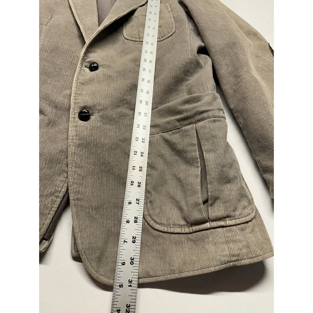 Vintage Brad Whitney Corduroy Blazer Mens 40L Tan Elbow Patches Retro Sport Coat